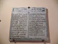 Autre plaque des Gassinois morts pour la France