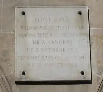 Plaque de cette maison.