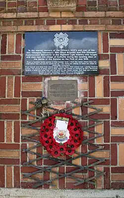 Plaque hommage aux soldats britanniques.