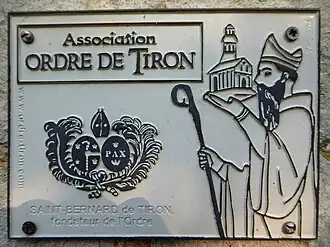 Plaque de l'ordre de Tiron.