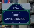 Plaque de rue en août 2014.