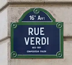 Plaque de la rue.