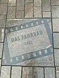 Plaque du film Das Fahrrad 1982, Potsdam, Brandenburger Straße.