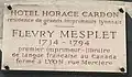 Plaque rue Mercière à Lyon