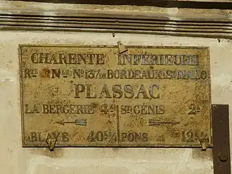 Ancien panneau routier.