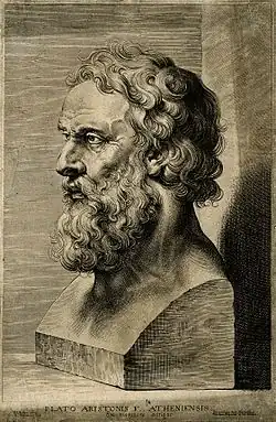 Gravure du buste de Platon
