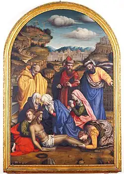 Lamentation avec des saints.