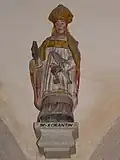 Église paroissiale Saint-Méen : statue de saint Corentin.
