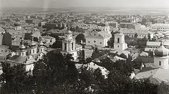 Vue générale du monastère de l'Ascension Florivski classée au xixe siècle vu de la colline Zamkova Hora.