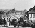 Panorama de Prague au XIXe&nbsp;siècle, avec l'église en arrière-plan