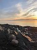 Vue d'un coucher de soleil à la Pointe de Rivière-du-Loup.