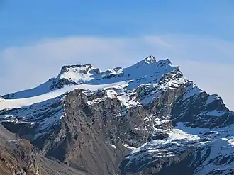 La pointe de la Galise depuis la tête de l'Arollay au sud-ouest.