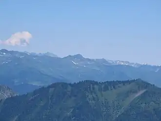 La pointe de la Grande Journée depuis la pointe du Vélan à l'ouest