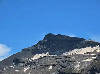 La pointe et le glacier de la Réchasse vus du col Noir au nord-ouest.