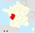 Carte situant la région Poitou-Charentes en France