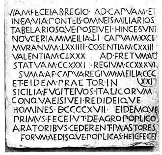 il "Lapis pollæ" della Via Popilia