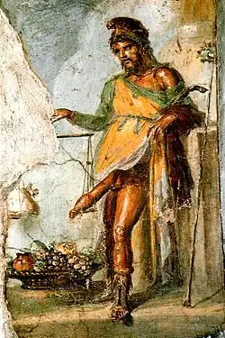 Fresque de Priape, Casa dei Vettii à Pompéi.