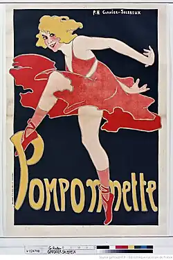 Pomponnette, danseuse de revue. Affiche de 1900 de Pierre-Henri Garnier-Salbreux