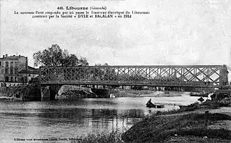 Pont métallique des Tramways électriques du Libournais construit en 1912