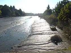 L'estuaire de la Douffine à marée basse.