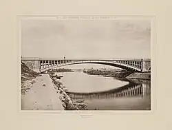 Le pont de Clichy (partie sur le bras d'Asnières) en 1883.