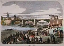 Régates d'Angers au Pont de la Haute-Chaîne, vers 1860.
