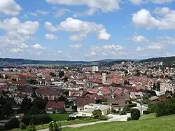 Vue sur Pontarlier depuis la chapelle.