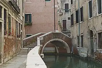 Le confluent du rio de Santa Maria Zobenigo et son ponte Storto.