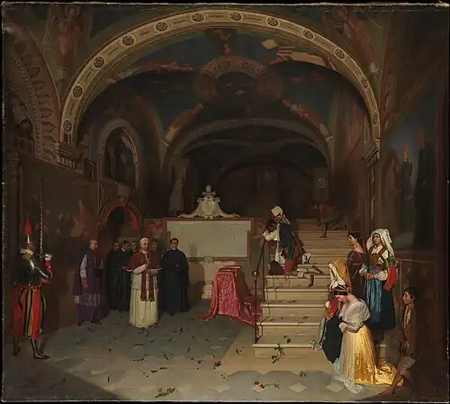 Grégoire XVI visitant l'église de saint Benoît à Subiaco (1844), New York, Metropolitan Museum of Art.