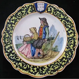 Assiette Porquier-Beau (vers 1898-1904), localisation inconnue.