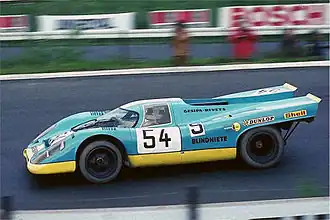 Helmut Kelleners sur Porsche 917K  aux 1&nbsp;000&nbsp;kilomètres du Nürburgring 1970.