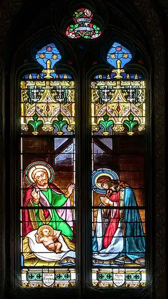 Vitrail de Joseph Villiet : la Nativité