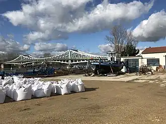 Le Pont de Frans en 2018 depuis le port de Jassans-Riottier.