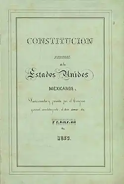 Description de l'image Portada interior Constitucion 1857.jpg.