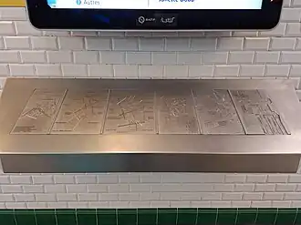 Vue d'ensemble de la table d'orientation en relief.