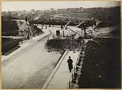 La porte de Vanves vue de l'extérieur de Paris en 1914.