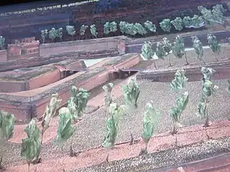 Porte et route de Gand en 1745 sur plan-relief