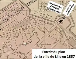 Portes de Fives et de Tournai sur plan de 1857