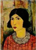 Portrait d’une jeune femme (Marie), 1925, huile sur toile, 46&nbsp;×&nbsp;33&nbsp;cm, musée d'Art et d'Histoire du judaïsme, Paris.
