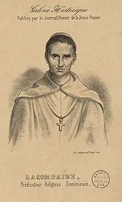 Lacordaire en habit de dominicain dans le journal L'Avenir de la jeune France
