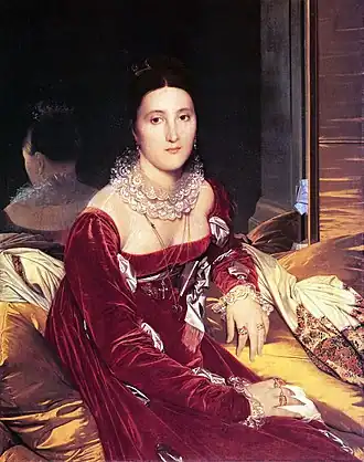 Portrait de Madame de Senonnes (1814), huile sur toile, 106&nbsp;×&nbsp;84&nbsp;cm, Nantes, musée des Beaux-Arts.