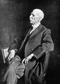 portrait d etrois-quar d'un très vieux monsieur au visage émacié, emplit de dignité