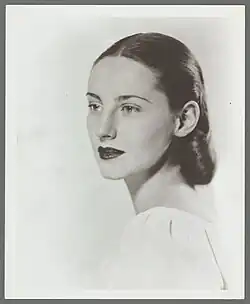 Portrait noir et blanc de Tanaquil Le Clercq (photo datée de 1950).