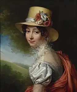 Portrait d'une jeune fille (Zoé Duvidal de Montferrier, soeur de l'artiste) par Julie Duvidal de Montferrier.
