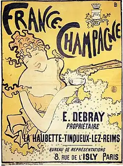 Pierre Bonnard, France-Champagne, lithographie, 78&nbsp;×&nbsp;50&nbsp;cm, (1891).