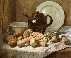 Pot brun et pot au feuHuile sur toile1935