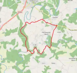 Carte avec les communes environnantes.