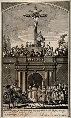 Remise d'une croix à la ville d'Arras par Saint François-Xavier (n. d., Wellcome Collection).