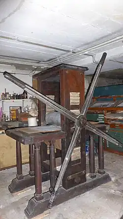 Presse à taille-douce du graveur Robert Chemin