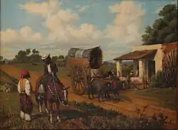 Un alto en la pulpería (Halte devant l’épicerie de campagne, vers 1860)